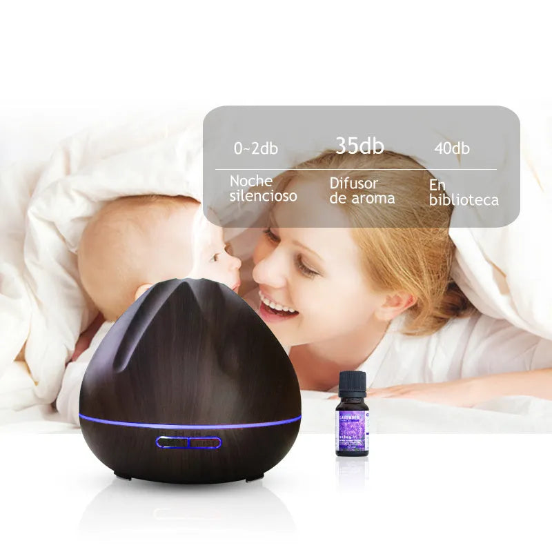 500ml air humidifier aromatherapy machine in dark wood or light wood with AU EU UK or US plug