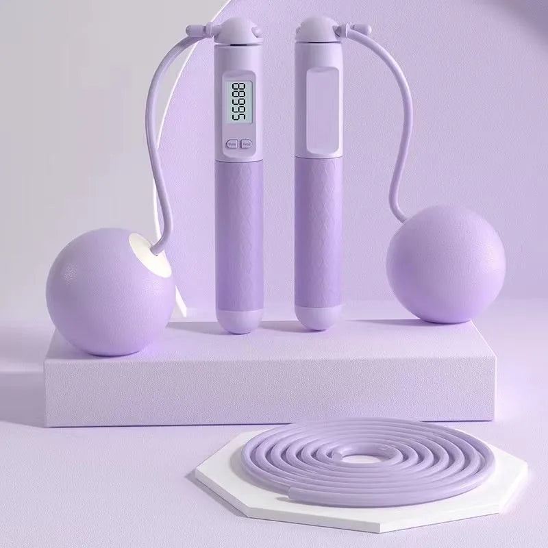 Fitness skipping rope with bearings for fat reduction training in various colour options