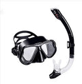 Swimming goggles with a clear glass lens, PC frame, and an adjustable blue silicone strap.