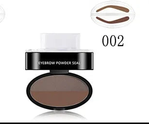 Eyebrow powder stamp kit with 10 colour options including dark brown and light brown shades for natural brows