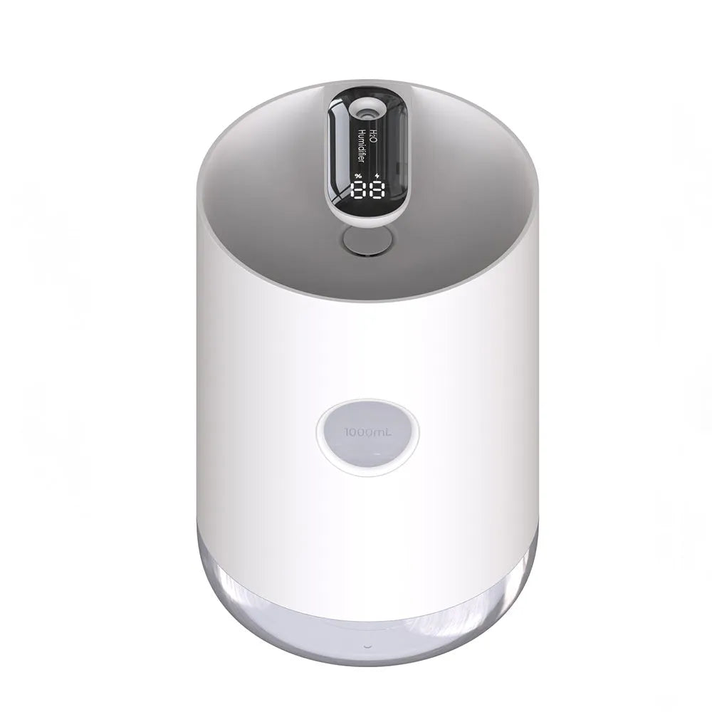 Wireless USB humidifier in white with water tank for small rooms under 10 square metres