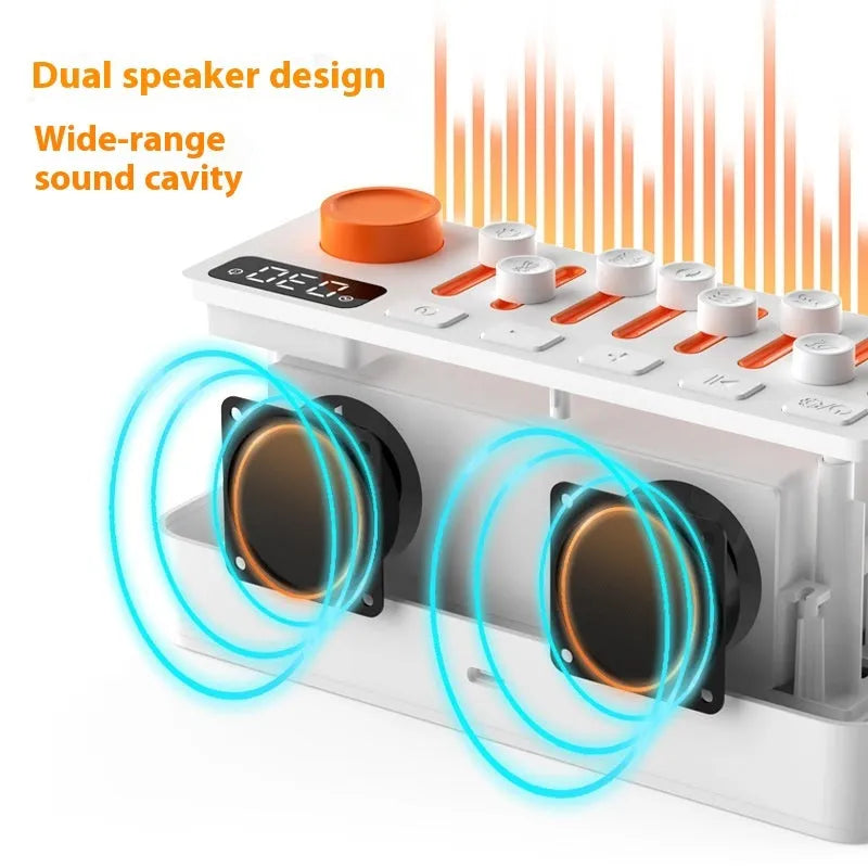 White noise sleep sound machine with Bluetooth speaker, RGB night light, and digital display, 180x73x80mm