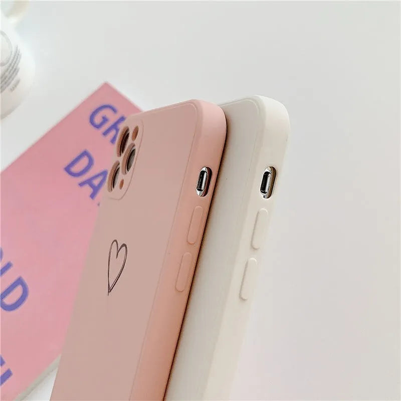 Solid colour silicone TPU phone case for Apple iPhone on a table