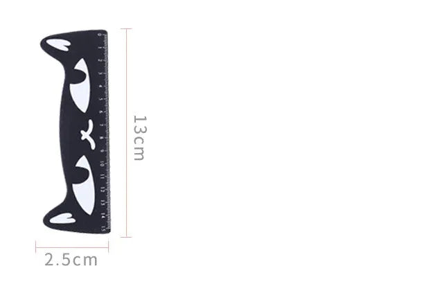 Kawaii cat wooden ruler 15cm in candy colour, available in black blue pink white, single OPP bag stationery