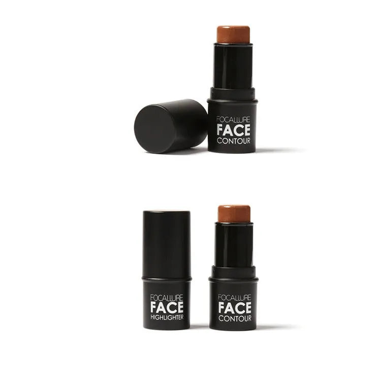 A compact face makeup palette open to show four pressed powder shades for contouring and highlighting.