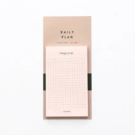 Set of schedule planning notes in pink and red, 50 sheets per copy, 10x6cm size on white background