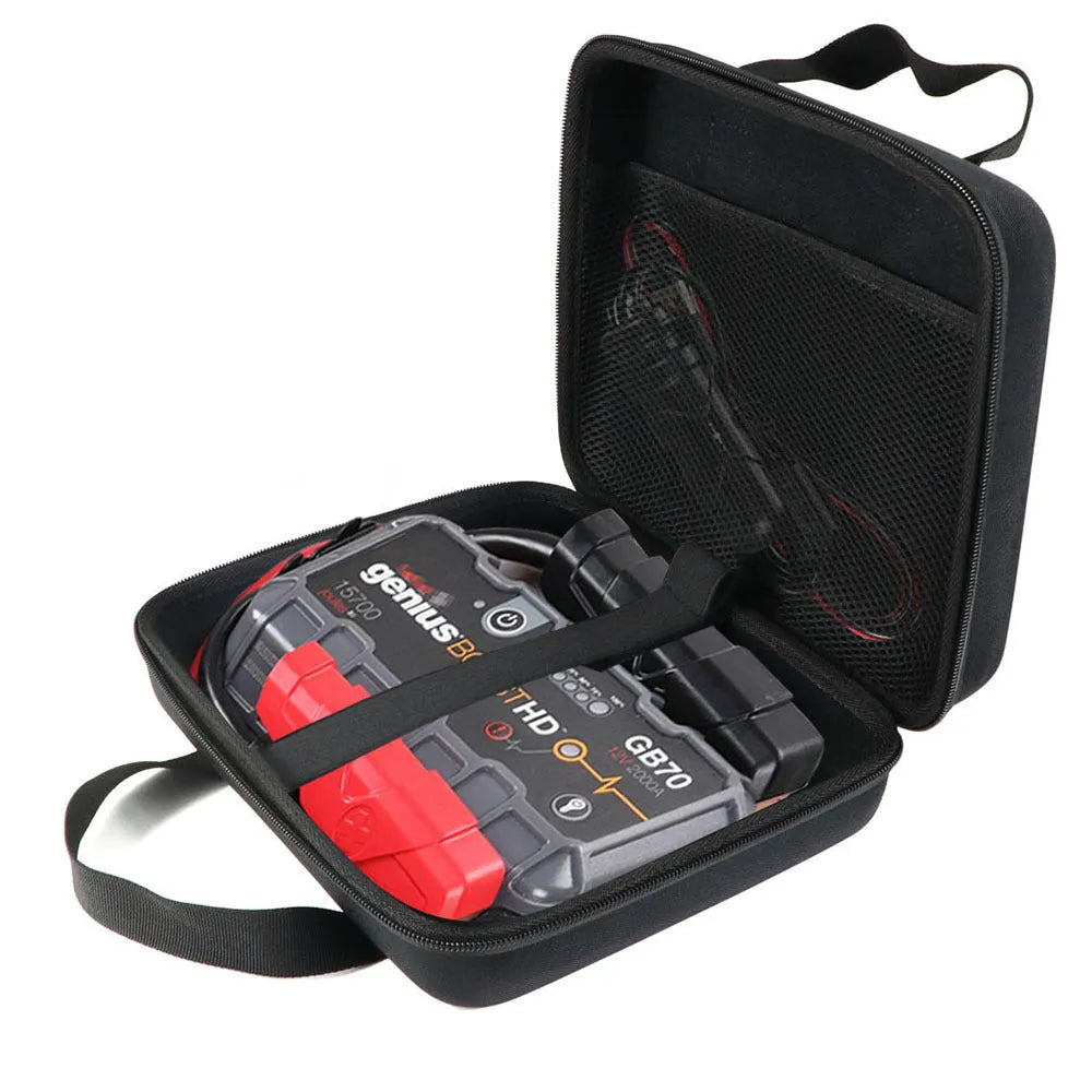 Black EVA shockproof carry case for NOCO Genius Boost GB70 jump starter with double zipper and hand strap
