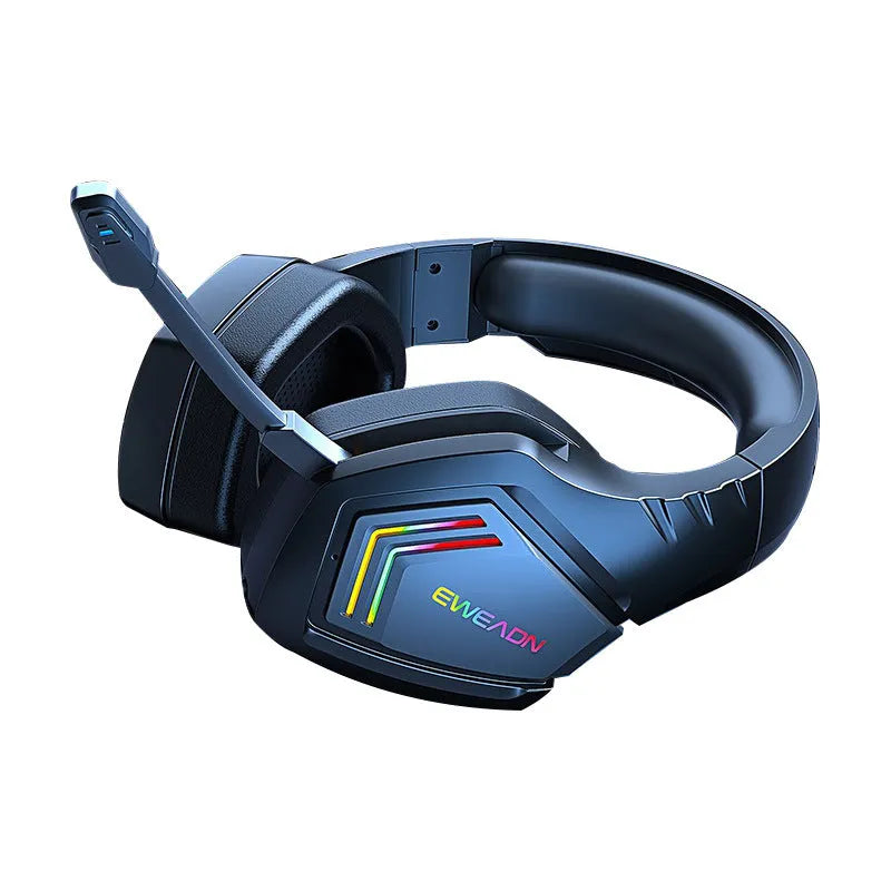 Black RGB version wireless Bluetooth headset with noise reduction and 20m range