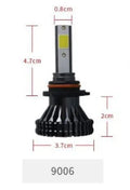 Car LED headlight bulb 3800lm 6000K COB with 50,000+ hours lifespan, available in multiple base types.