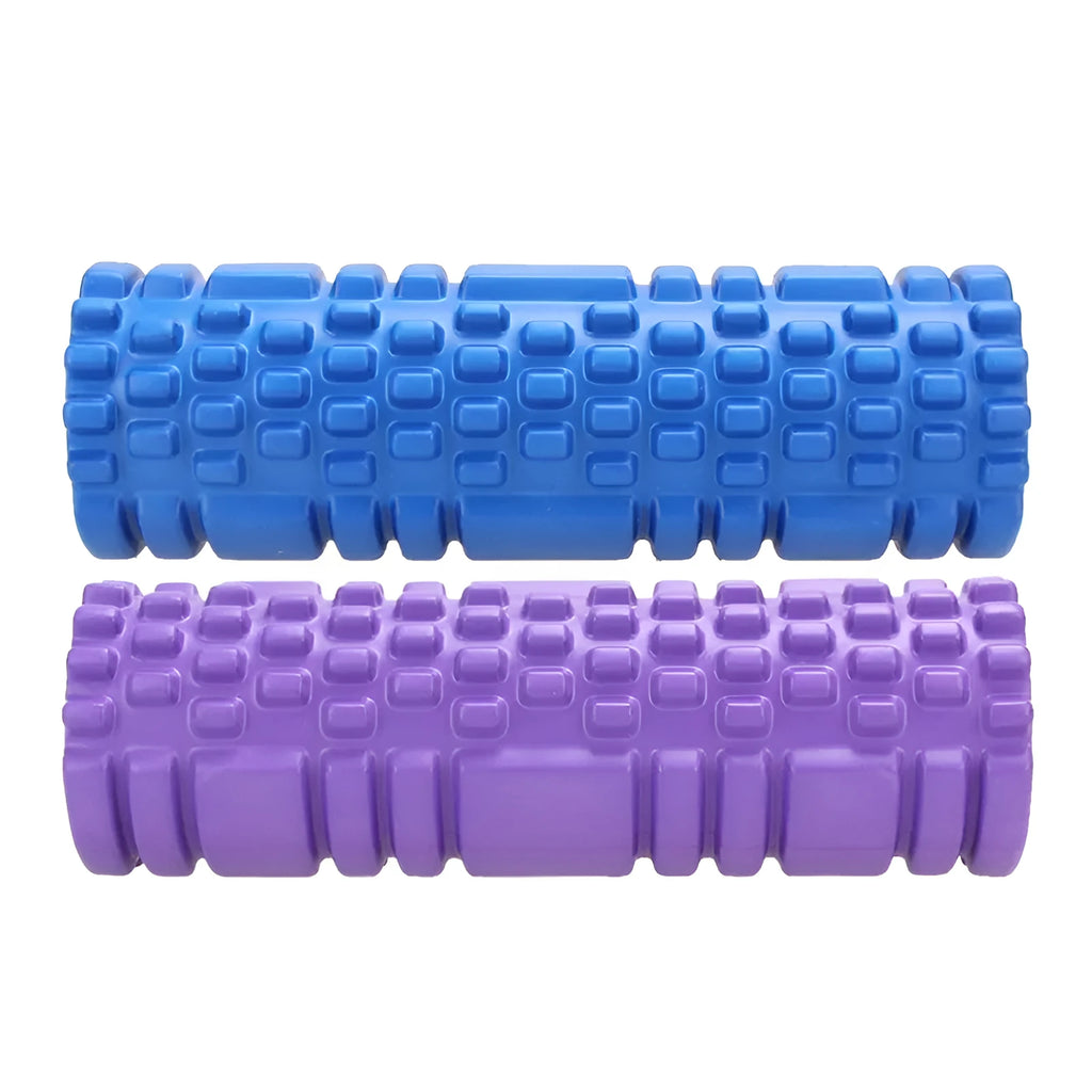 Hollow yoga column in blue on a yoga mat for balance and stretching exercises