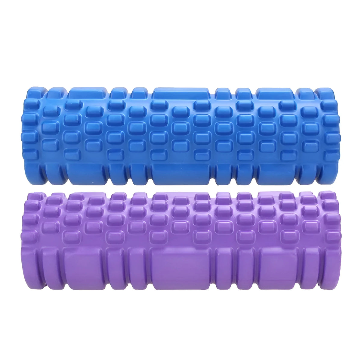 Hollow yoga column in blue on a yoga mat for balance and stretching exercises
