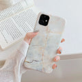 Frosty marble silicone phone case back cover with geometric pattern for iPhone models