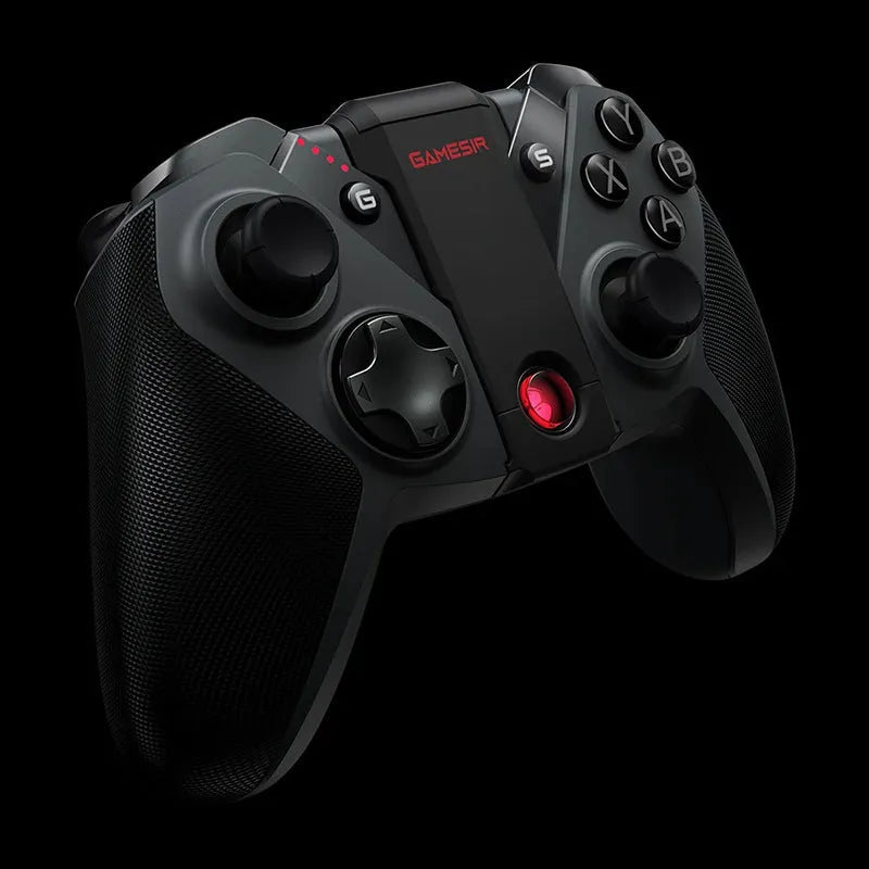 Black Gaishi wired USB-C game controller with textured grips on a dark surface