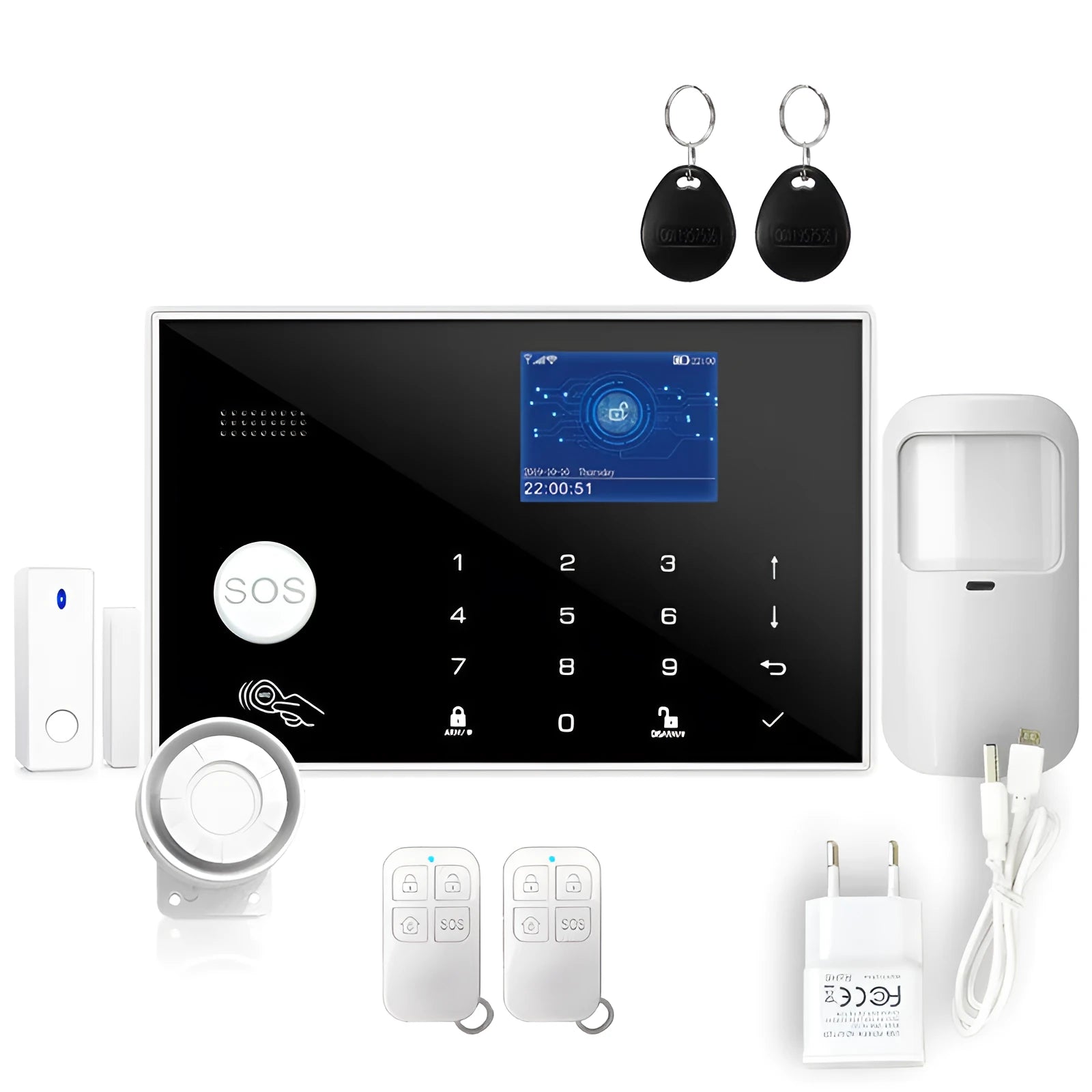 ER G30 intelligent WiFi GSM touch button household burglar alarm host unit