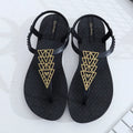 Bohemia soft bottom flat sandals in black or brown, simple folk style, women's sizes 36-39