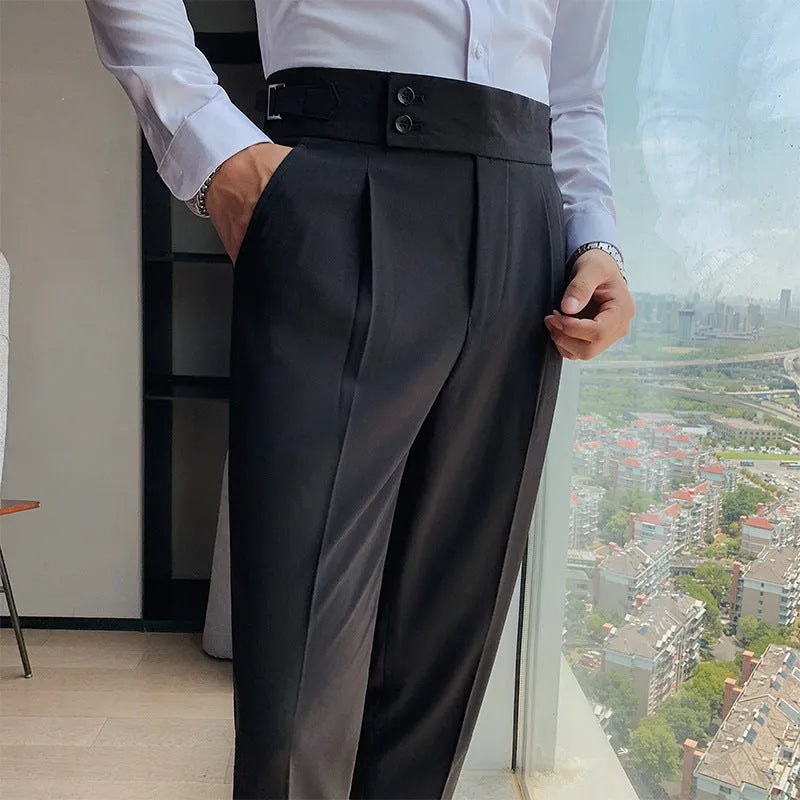 Straight-leg casual trousers in solid colours with waist size options