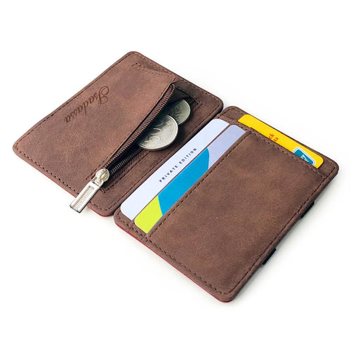 Korean style matte leather coin purse wallet with horizontal square shape measuring 10x7.5x0.5cm