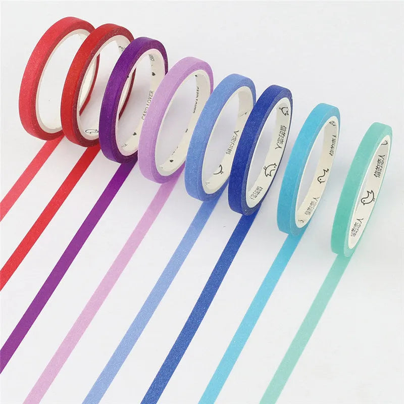 5mm wide solid colour paper tape roll in crimson and dark purple for stationery labelling
