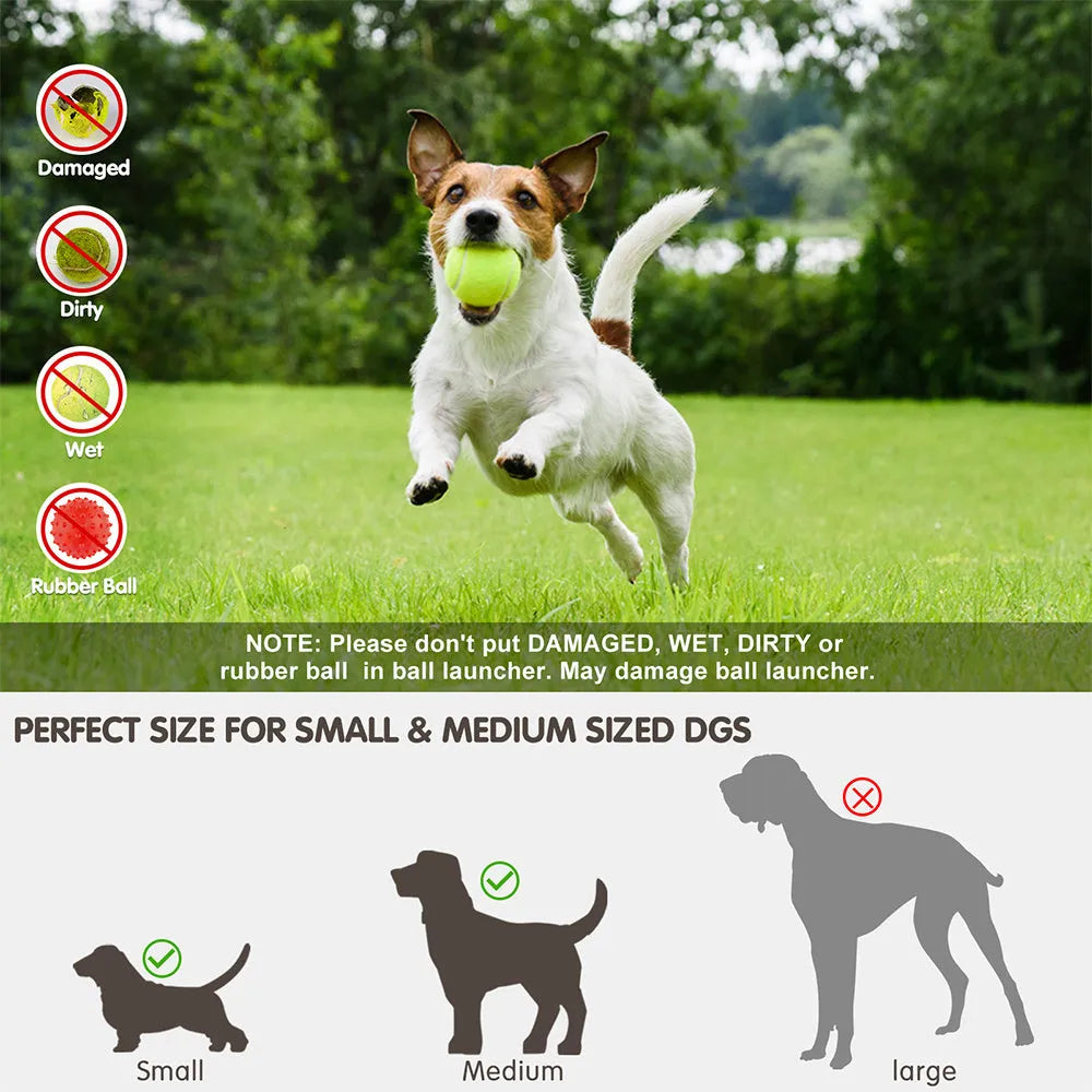 Automatic dog ball launcher in green and yellow for outdoor fetch play