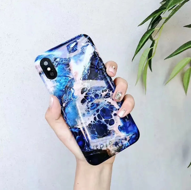 Colourful stone image pattern soft back cover phone case for iPhone models