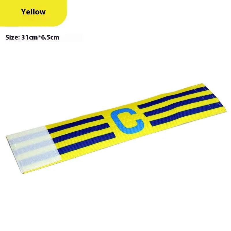 Elastic football captain armband in fluorescent green for match play