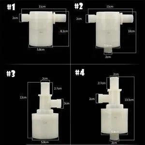 White nylon automatic float valve for water tanks with threaded connections