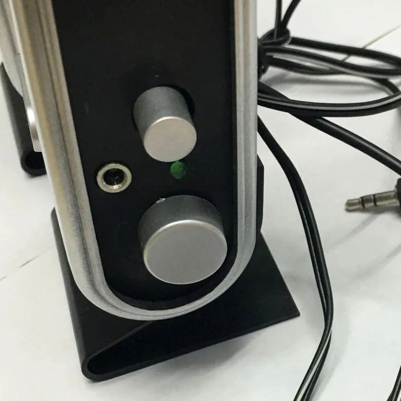 EastVita black USB computer speakers pair with 3.5mm ear jack and 100cm USB cable