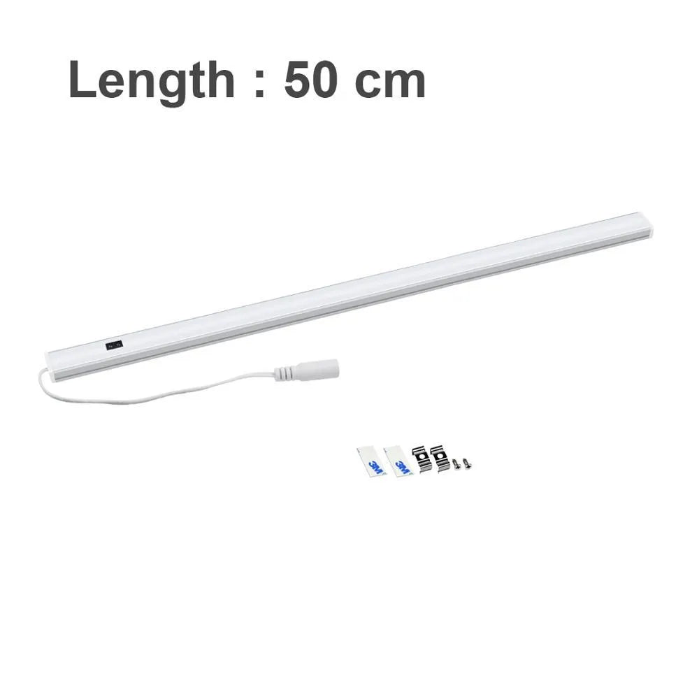 Aluminium housing LED strip light bar for cabinets available in three lengths with cool or warm white light