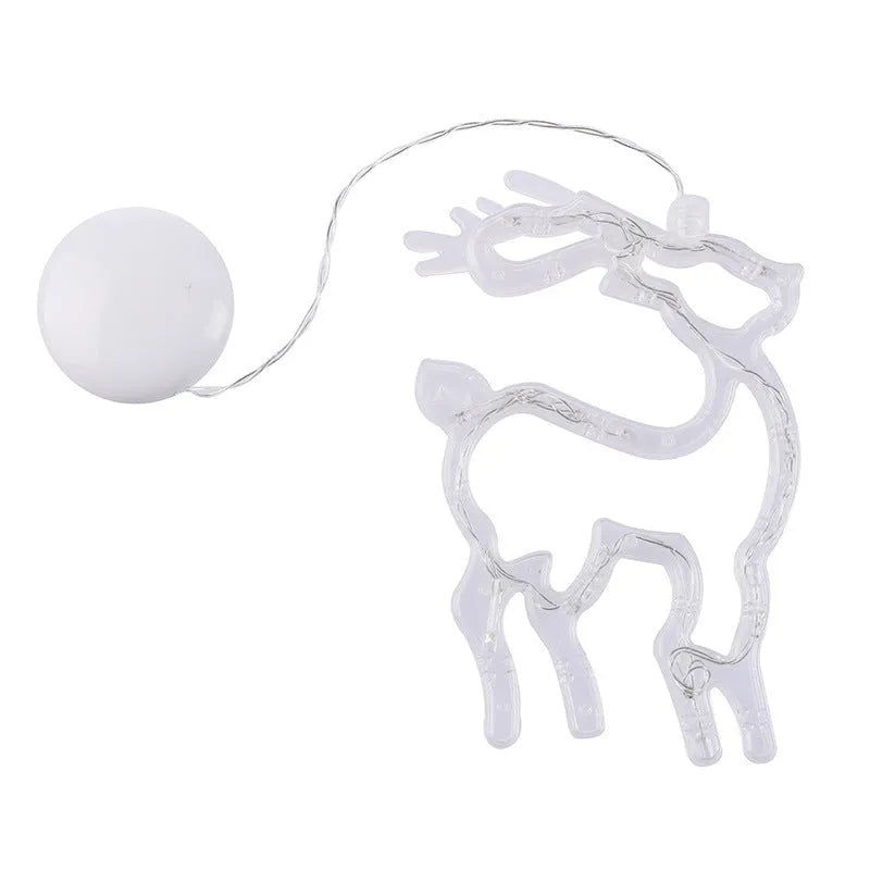Christmas LED suction cup chandelier with Santa Claus and snowman designs for window decoration