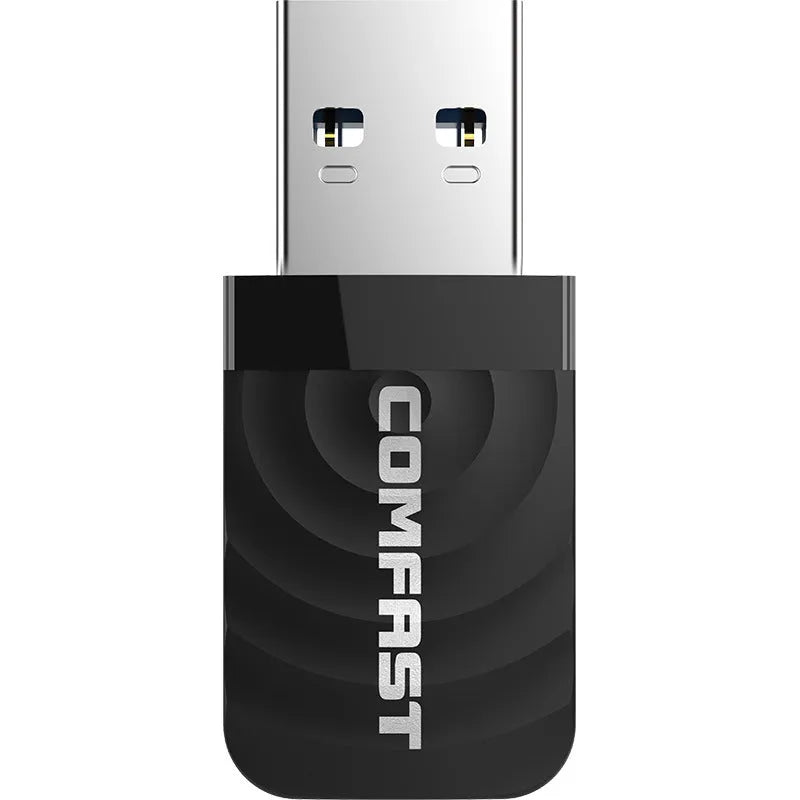 Black USB 3.0 dual band 1300Mbps wireless network adapter for desktop or laptop