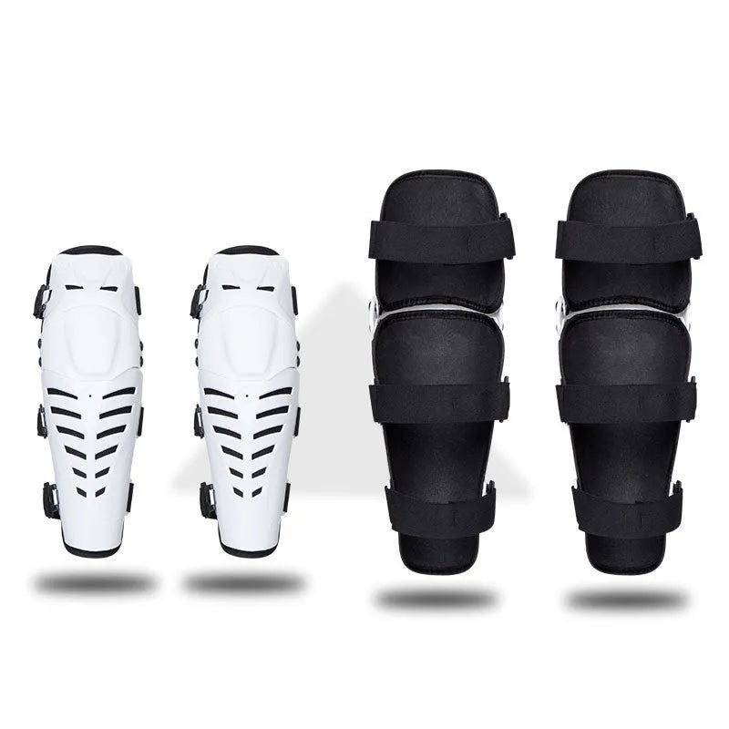 Black anti-fall knee pads with PE shell and EVA foam for cycling and extreme sports