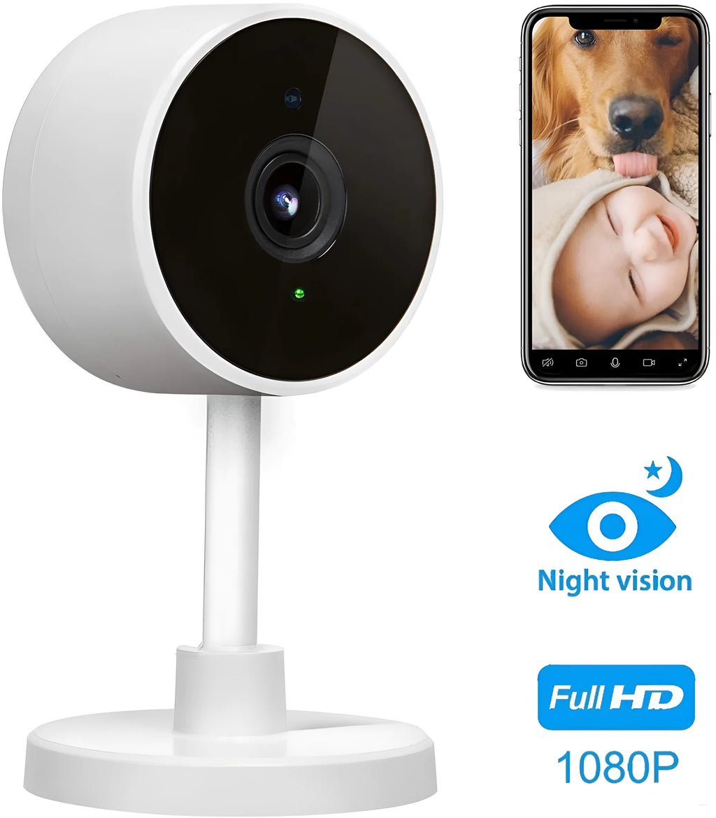 White FLASH FISH WiFi security camera with gun-style design for home monitoring