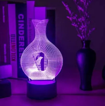 Creative 3D acrylic LED night light with colour-changing modes on an ABS base.