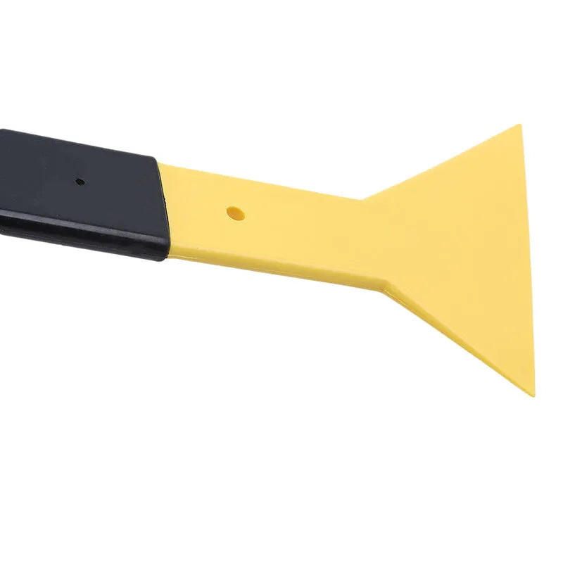 Yellow auto glass film tool scraper with 15cm width and 32cm length, made from high temperature resistant plastic