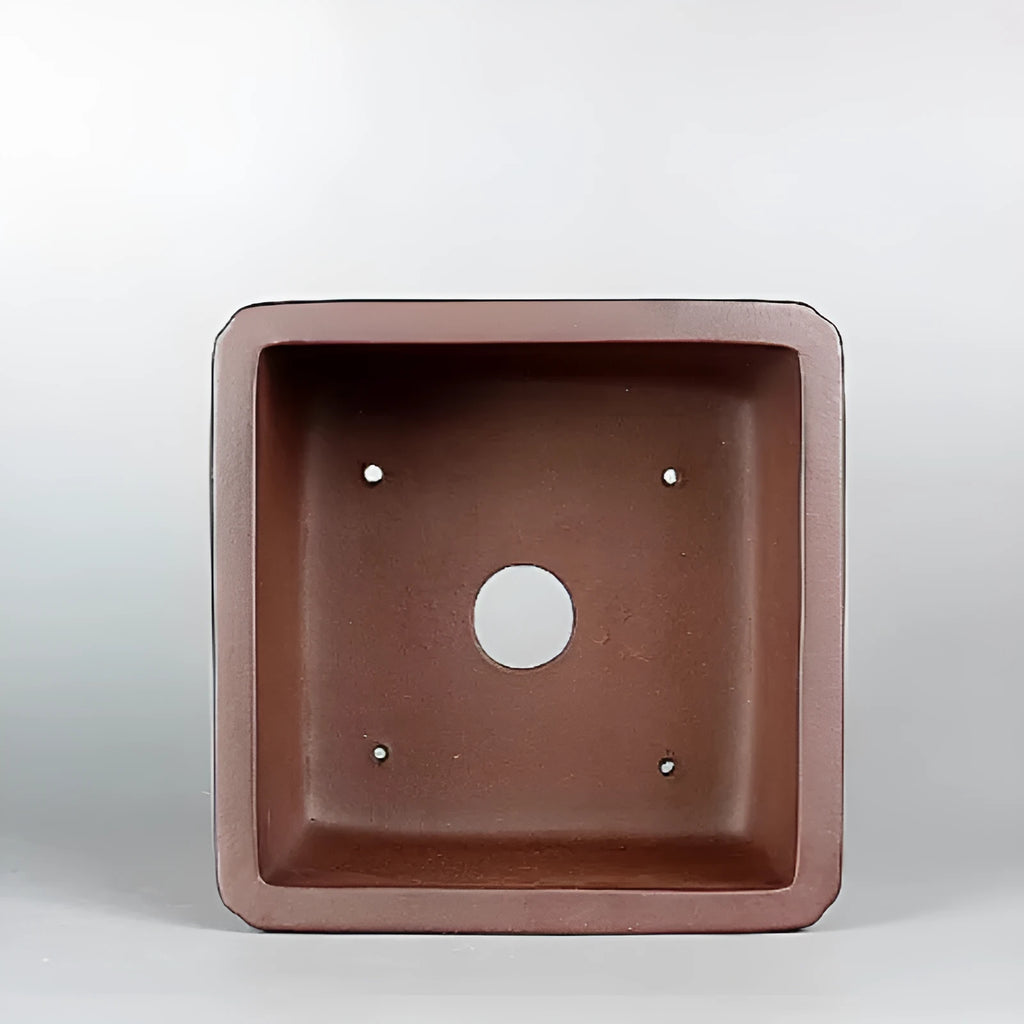 Brown handmade antique purple clay flower pot with classical design