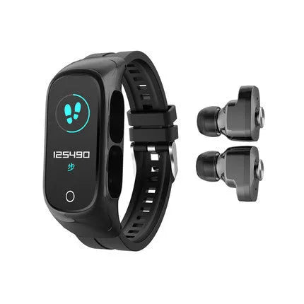 N8 Smart Bracelet Bluetooth Headset Combo in black, white, red, or pink colour on a wrist.