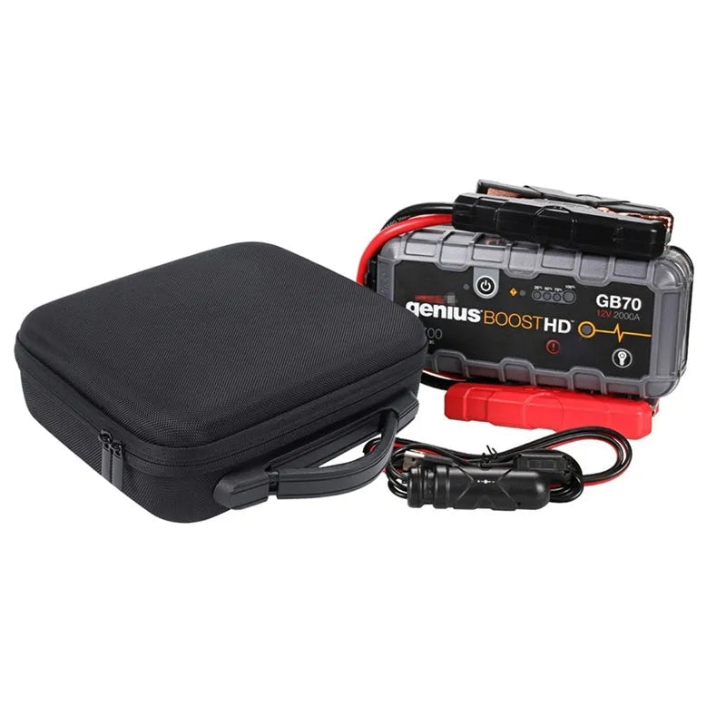 Black EVA shockproof carry case for NOCO Genius Boost GB70 jump starter with double zipper and hand strap