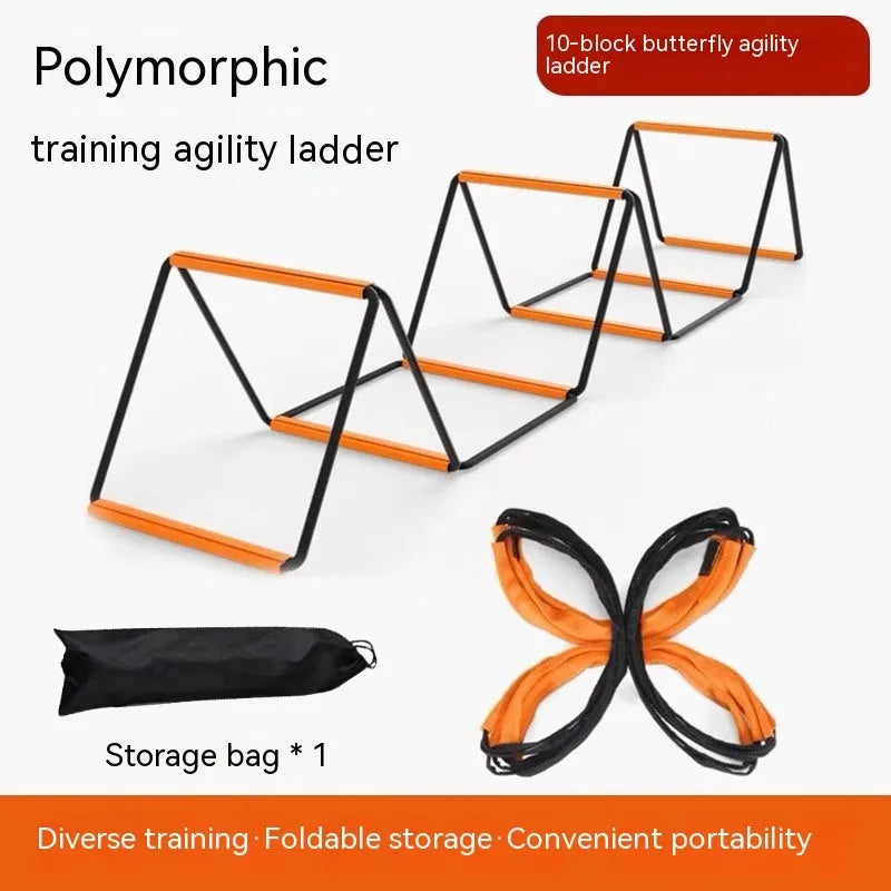 Plastic butterfly ladder children's fitness equipment showing ladder and jump grid functions