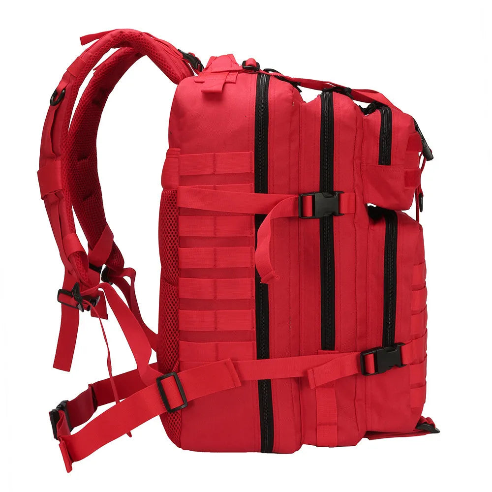 45L outdoor leisure backpack in 900D Oxford waterproof fabric, unisex, 50cm x 30cm x 30cm, black blue khaki red
