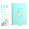A5 daily planner with soft faux leather cover open to show Dorian paper pages