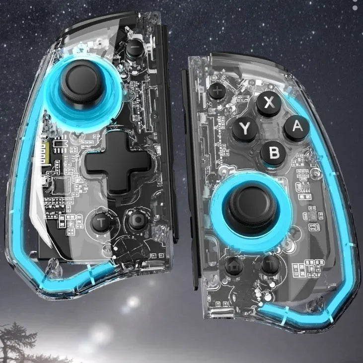 Wireless game controller handle with macro programming, ALPS joystick metal ring, black through plate finish, 110mm size