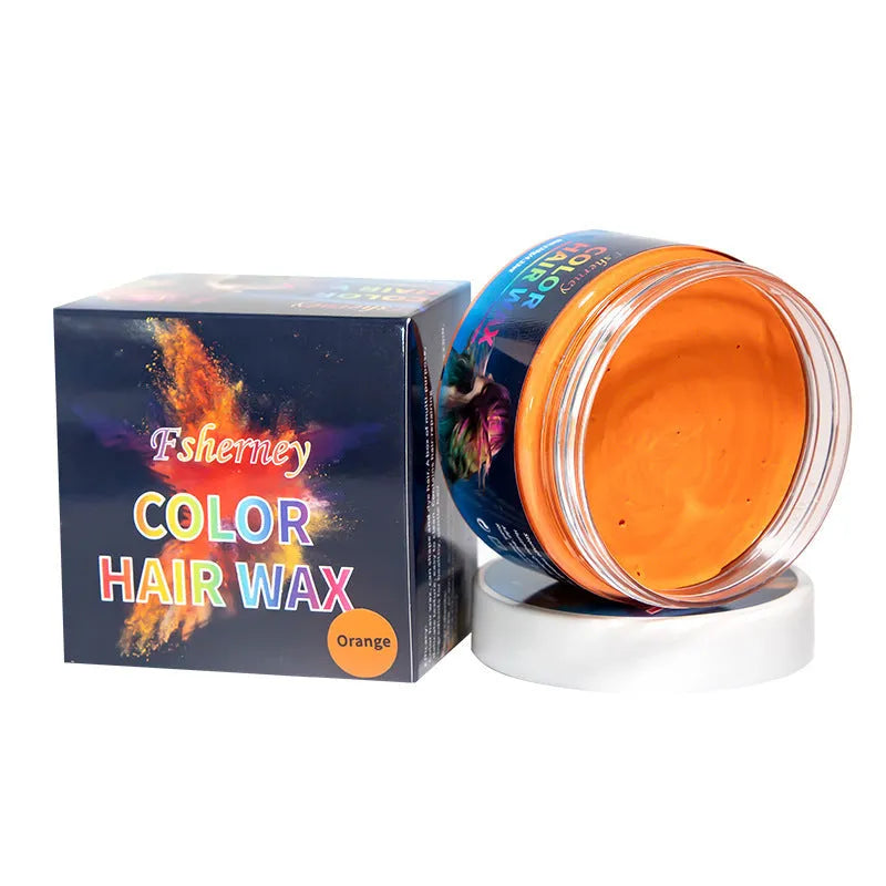 120g hair styling clay container showing temporary colour options including granny grey and rose red