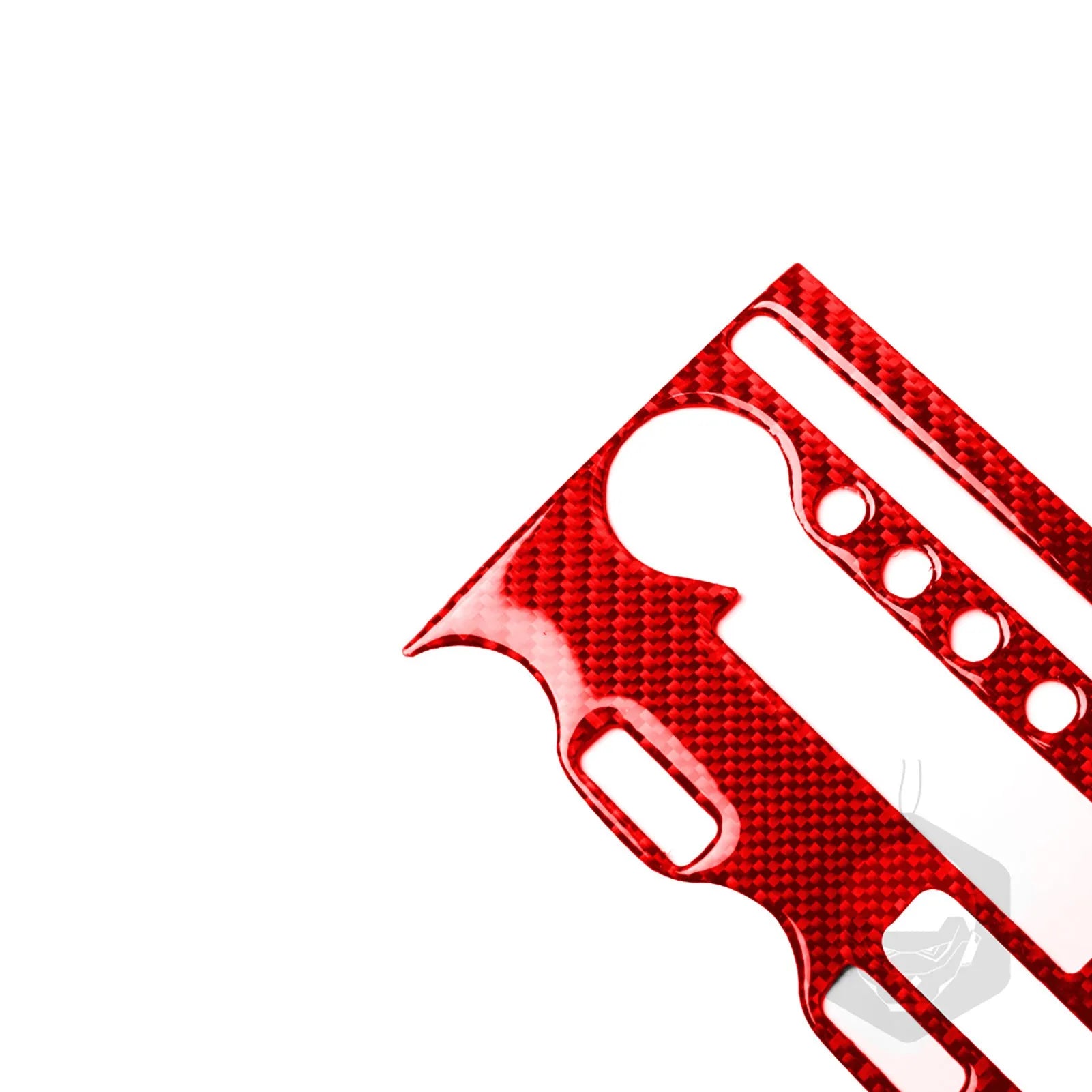 Carbon fibre central control gear trim set for Nissan 370Z 10 pieces red 232mm x 172mm