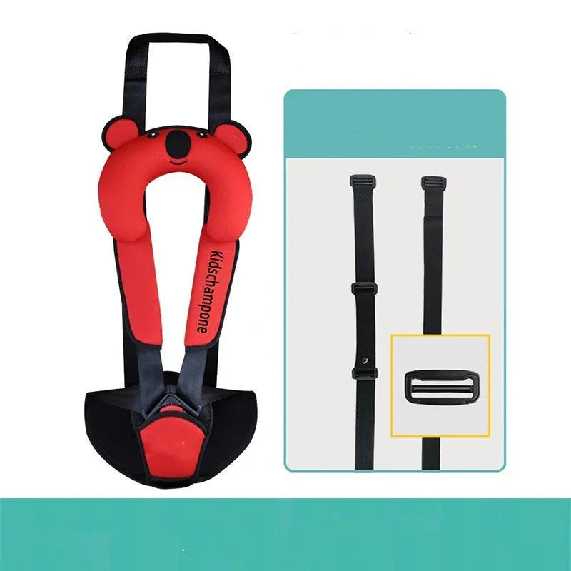 Cute Number One portable child seat belt retainer in rose pink, for children 12-36kg.