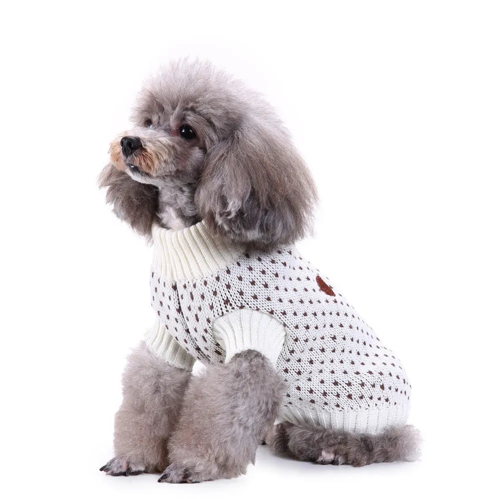 Christmas snowflake dog sweater polyester British style for medium dog
