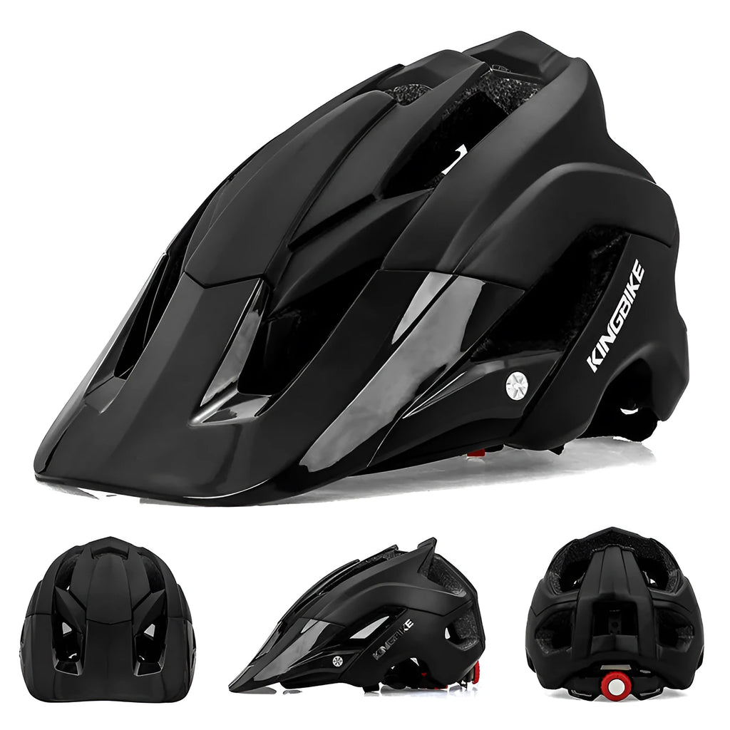 Bicycle helmet with EPS foam liner, one size, shown in black, light blue, green and dark blue colour options