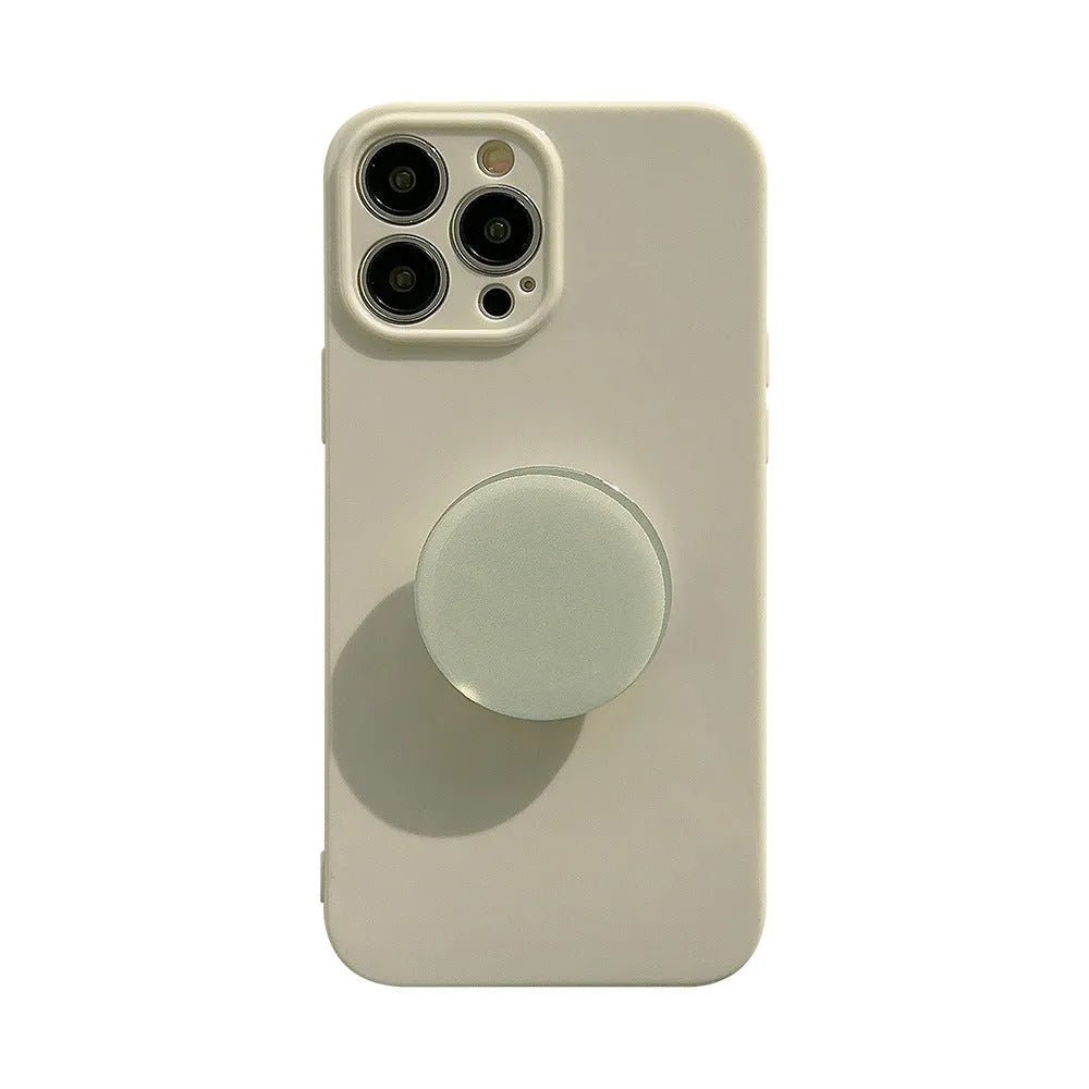 Solid colour TPU bracket phone case for Apple iPhone, soft shell with stand holder, multiple colour options