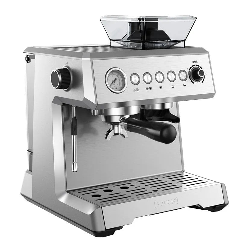 Fully automatic Italian coffee machine in Silver Gray, 320 x 320 x 400mm, with 2L water tank and 20Bar pressure
