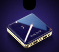 Compact 20000mAh mini power bank in blue, green, grey, or red with aluminium shell and multi USB ports