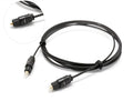 OD2.2 optical digital audio cable with a slim 2.2mm PVC sheath, shown next to a TOSLINK connector.